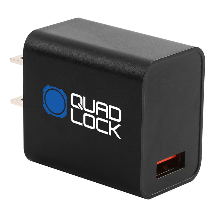 Quad Lock Power Adaptor - US Standard (Type A) 18W - Angled Side View