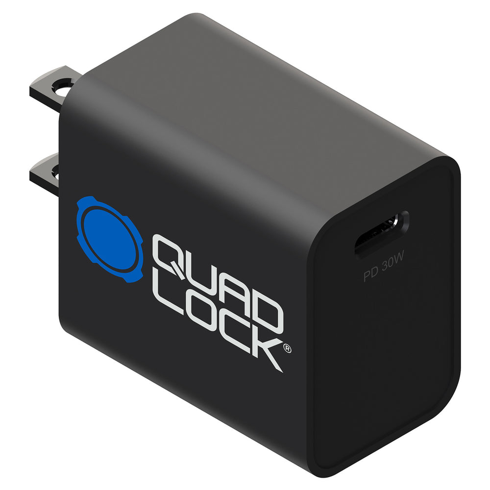 Quad Lock Power Adaptor - US Standard (Type A) 30W - Angled Side View