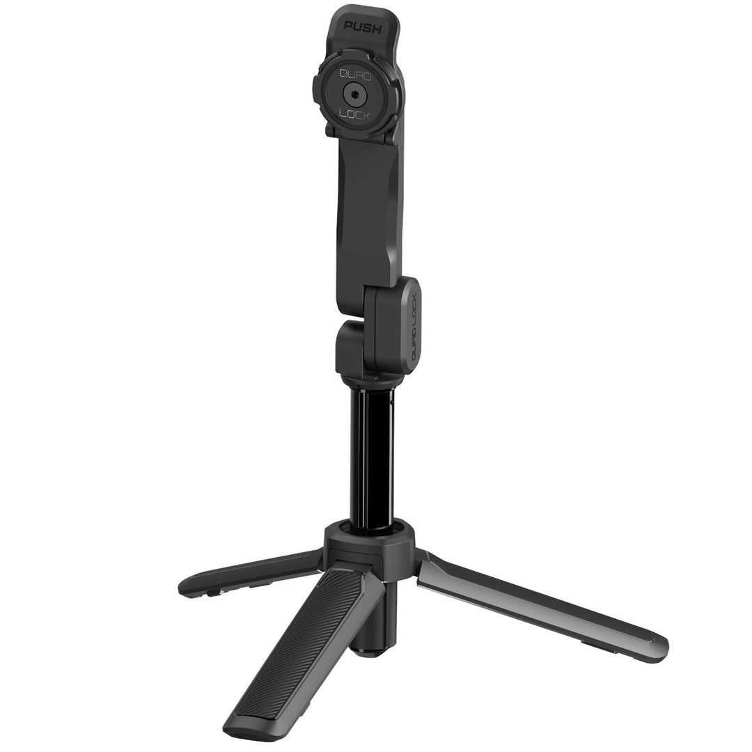 Quad Lock Tripod/Selfie Stick - Angled Side View with Tripod Expanded