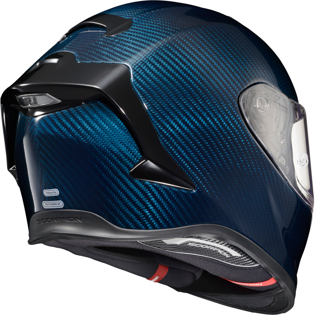 SCORPION EXO EXO-R1 Air Carbon Helmet Carbon Blue - Rear Side View