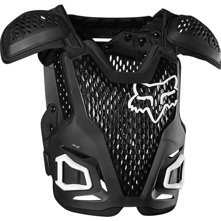 Fox Racing R3 Chest Guard Black - Front View