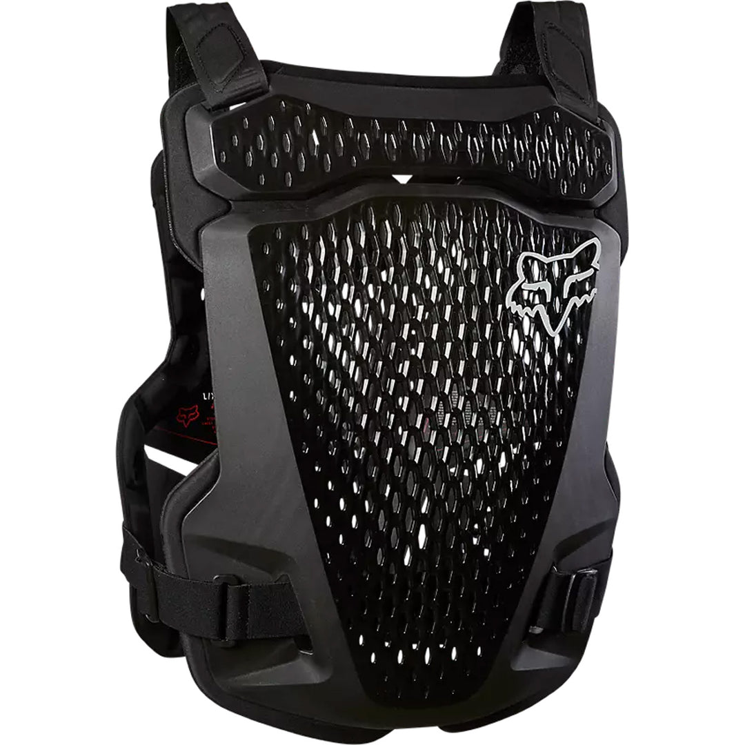 Fox Racing R3 Chest Guard Black - Rear View with Shoulder Pads Removed