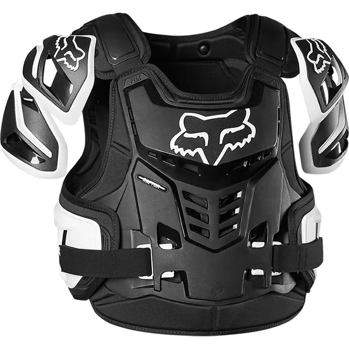 Fox Racing Raptor Vest CE Chest Guard Black/White - Front View
