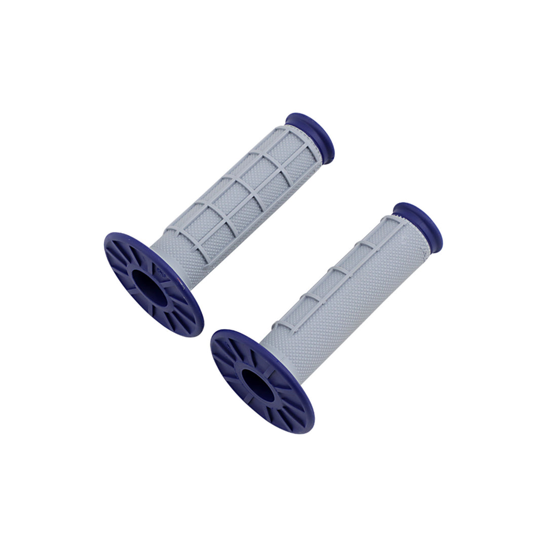 Renthal Dual-Compound Grips - Half-Waffle Blue - Full View of Pair