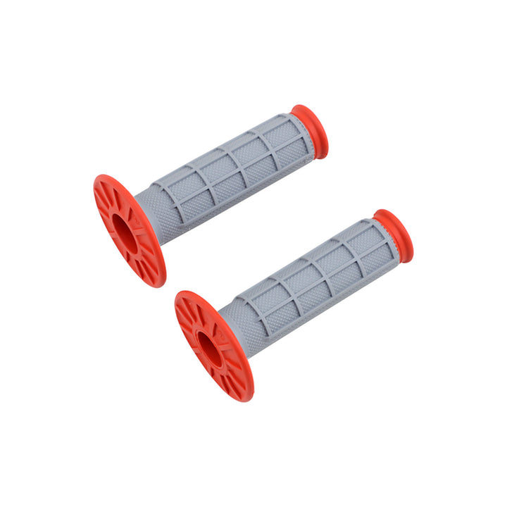 Renthal Dual-Compound Grips - Half-Waffle Orange - Full View of Pair