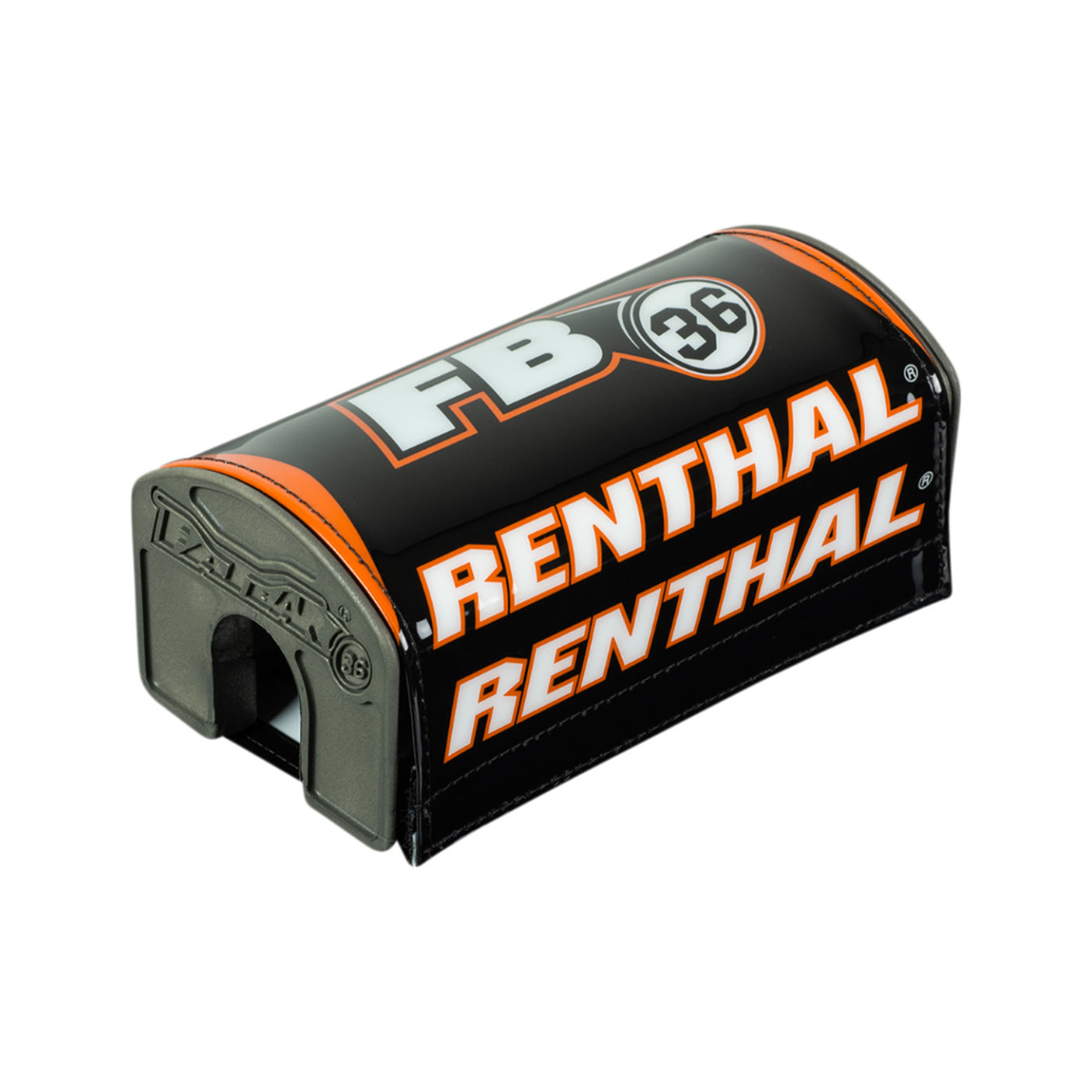 Renthal Fatbar36 Pads Black/Orange/White - Angled Front View