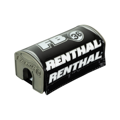 Renthal Fatbar36 Pads Black/Silver/White - Angled Front View