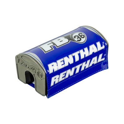 Renthal Fatbar36 Pads Blue/Silver/White - Angled Front View