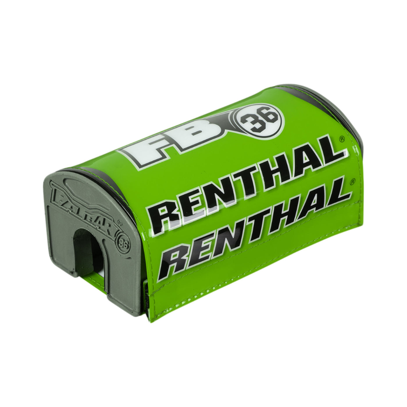 Renthal Fatbar36 Pads Green/White/Black - Angled Front View