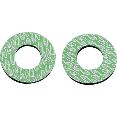 Renthal Grip Donutz White/Green - Front View