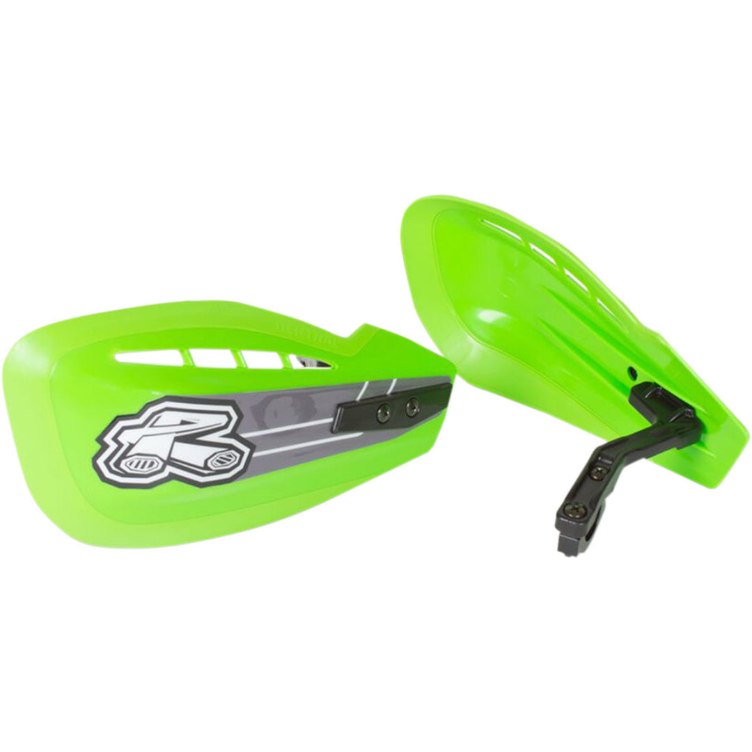 Renthal Moto Handguards Green - Front and Rear Views of Set