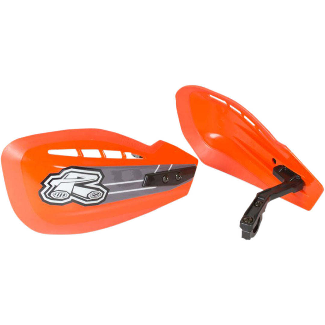 Renthal Moto Handguards Orange - Front and Rear Views of Set