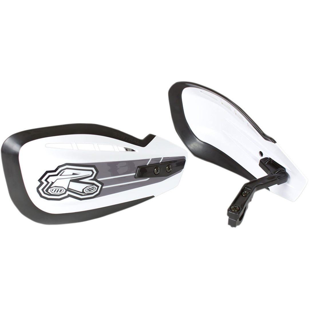 Renthal Moto Handguards White - Front and Rear Views of Set