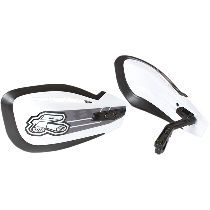 Renthal Moto Handguards White - Front and Rear Views of Set
