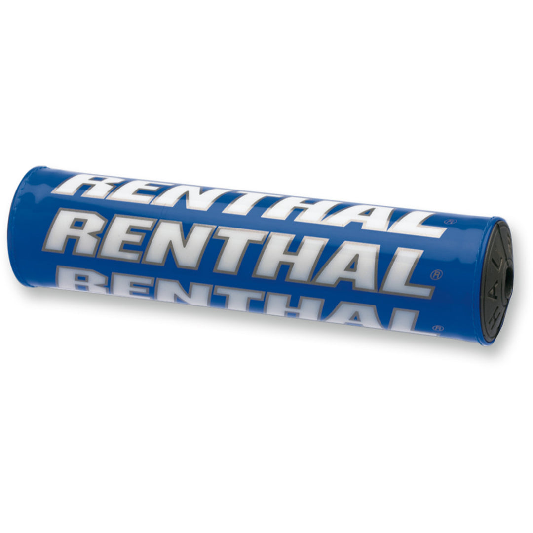 Renthal SX Crossbar Pad - 8" Shiny Blue - Angled Front View