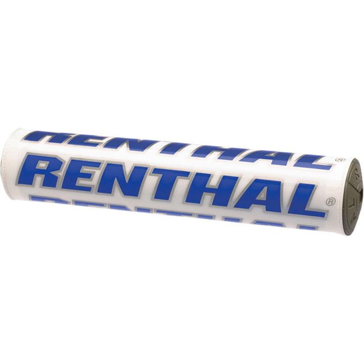 Renthal SX Crossbar Pad - 9 1/2" White/Blue - Angled Front View