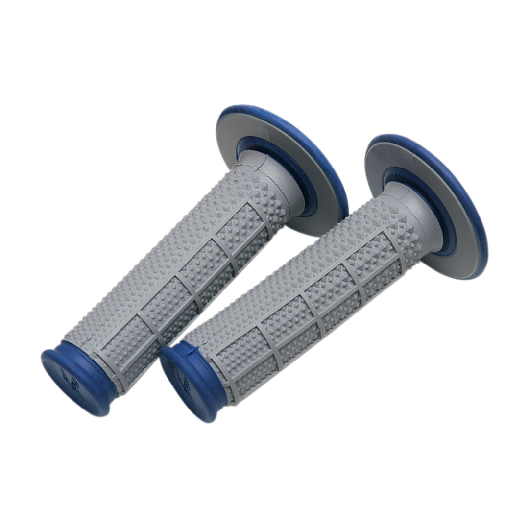 Renthal Tapered Dual-Compound Grips Blue - Full View of Pair