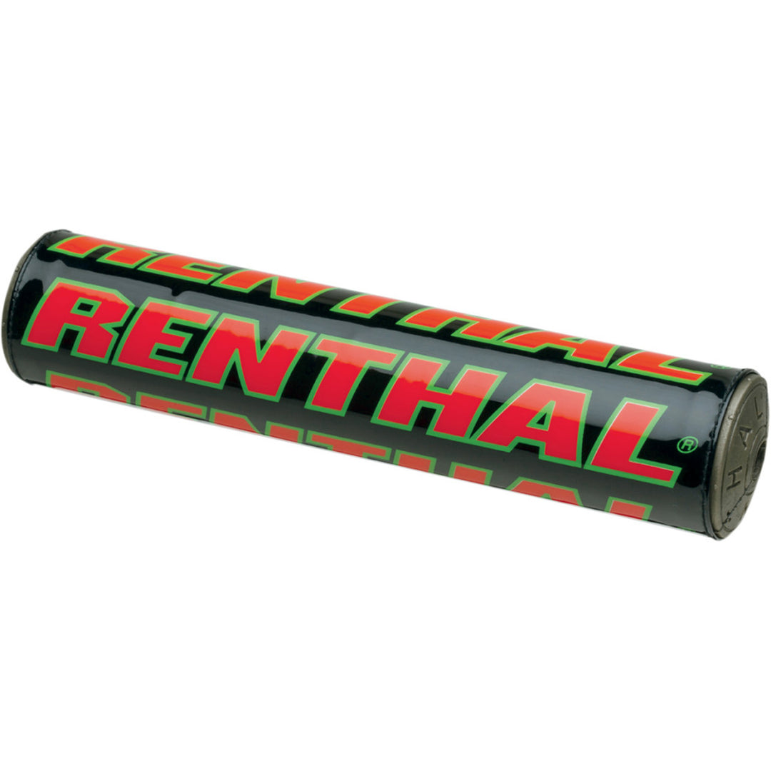 Renthal Team Issue Crossbar Pad - 9 1/2" Black/Red/Green - Angled Front View