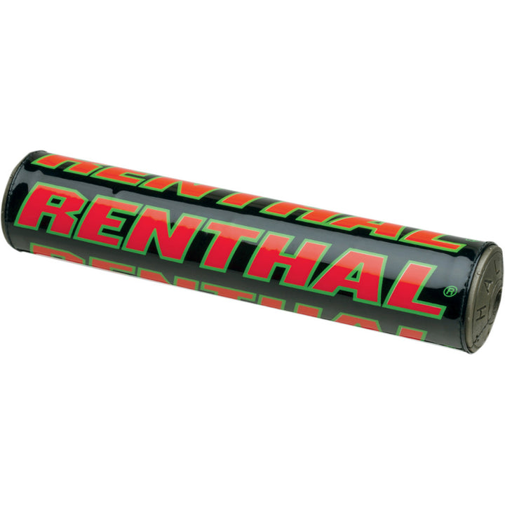 Renthal Team Issue Crossbar Pad - 9 1/2" Black/Red/Green - Angled Front View