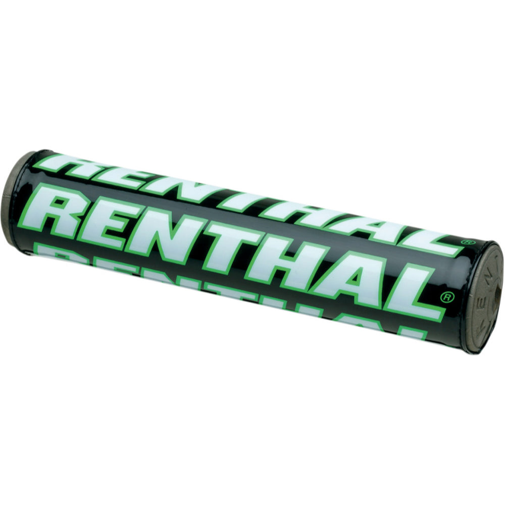 Renthal Team Issue Crossbar Pad - 9 1/2" Black/White/Green - Angled Front View