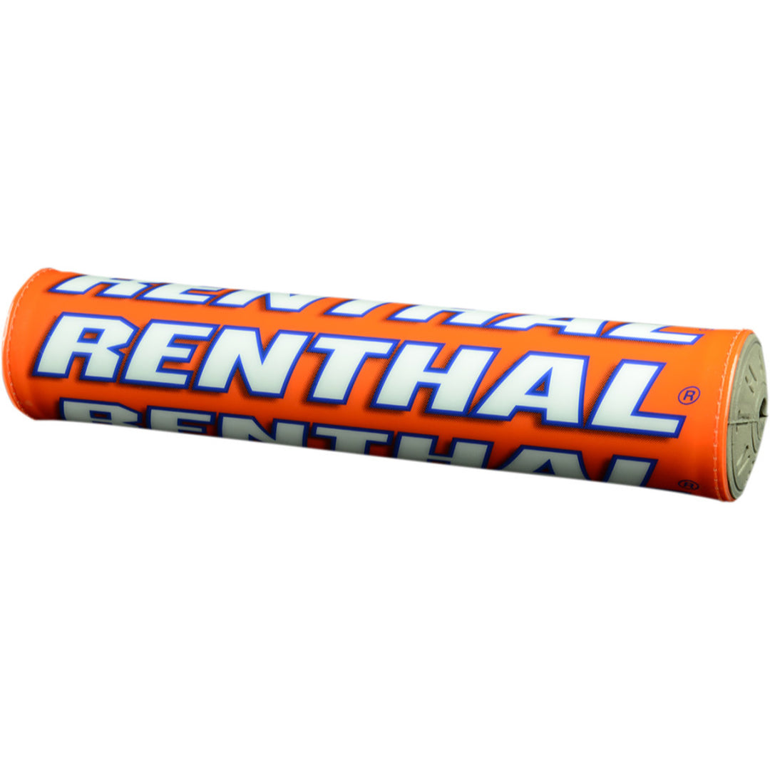 Renthal Team Issue Crossbar Pad - 9 1/2" Orange/White - Angled Front View