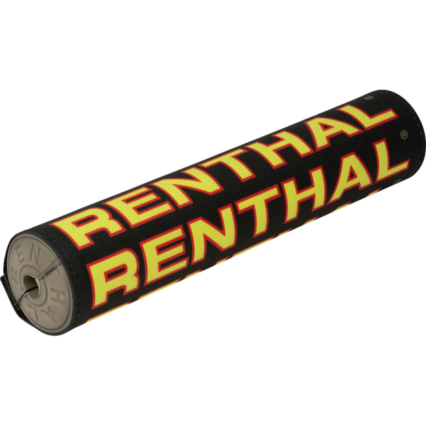 Renthal Vintage SX Crossbar Pad - 10" Black/Red/Yellow - Angled Front View