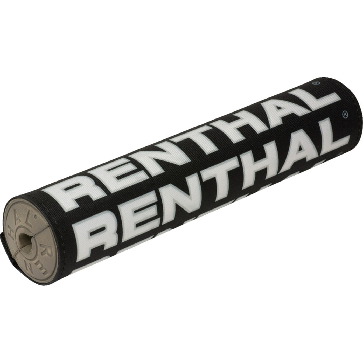 Renthal Vintage SX Crossbar Pad - 10" Black/Silver/White - Angled Front View