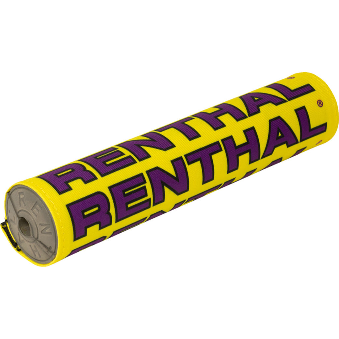 Renthal Vintage SX Crossbar Pad - 10" Yellow/Black/Purple - Angled Front View