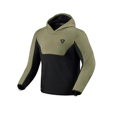 REV'IT! Andon Hoodie Black/Green - Front View