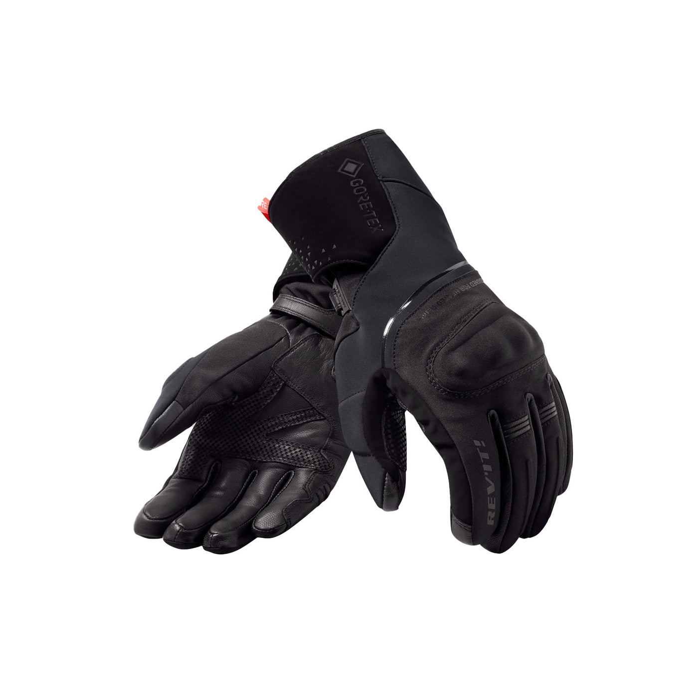 REV'IT! Fusion 3 GTX Gloves Black - Back of Hand and Palm Views of Pair