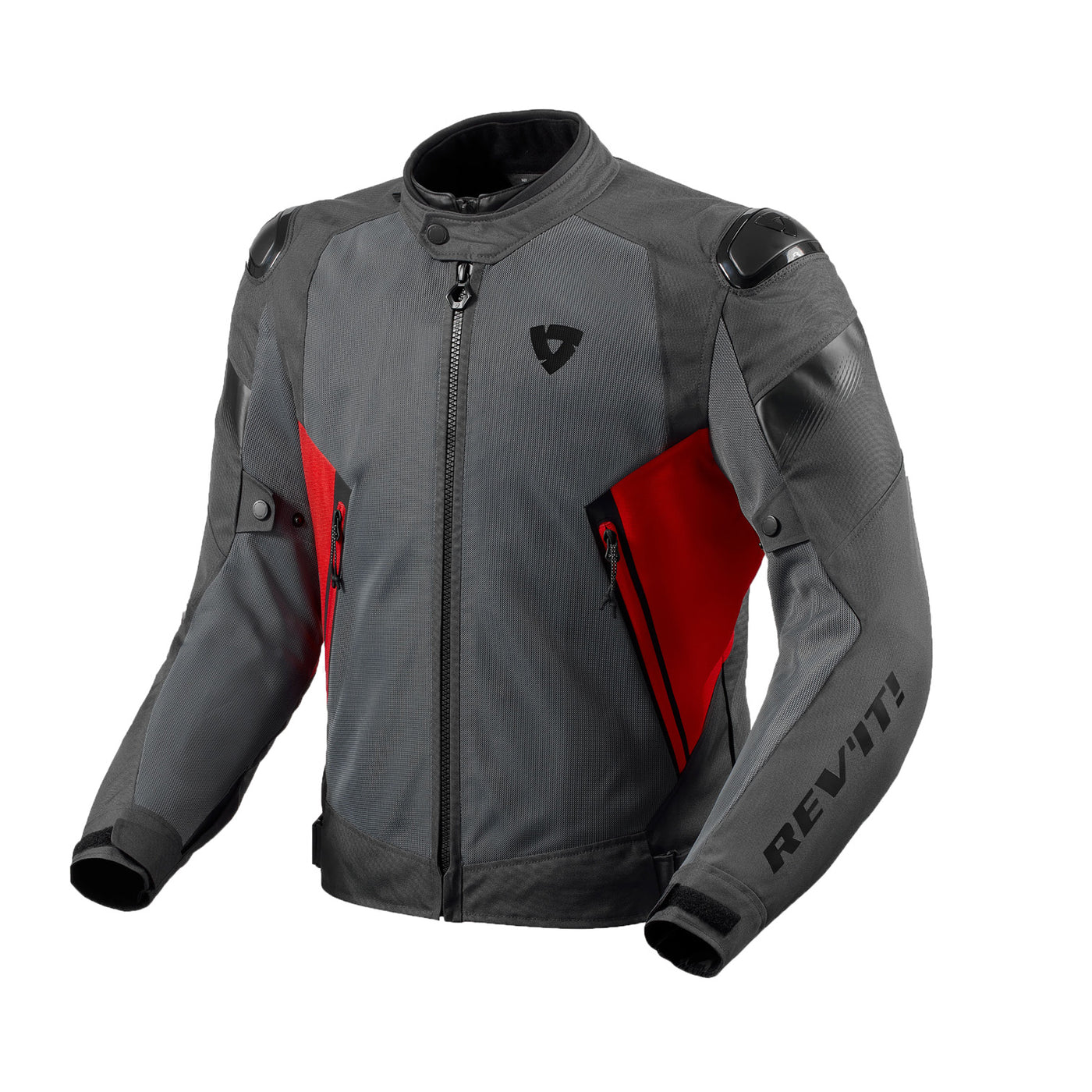 REV'IT! Control Air H2O Jacket Grey-Red - Front View