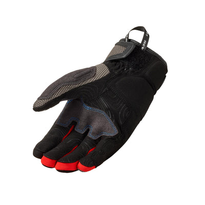 REV'IT! Cavern Gloves Grey-Red - Palm View