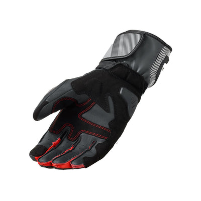 REV'IT! Metis 2 Gloves Light Grey-Neon Red - Palm View