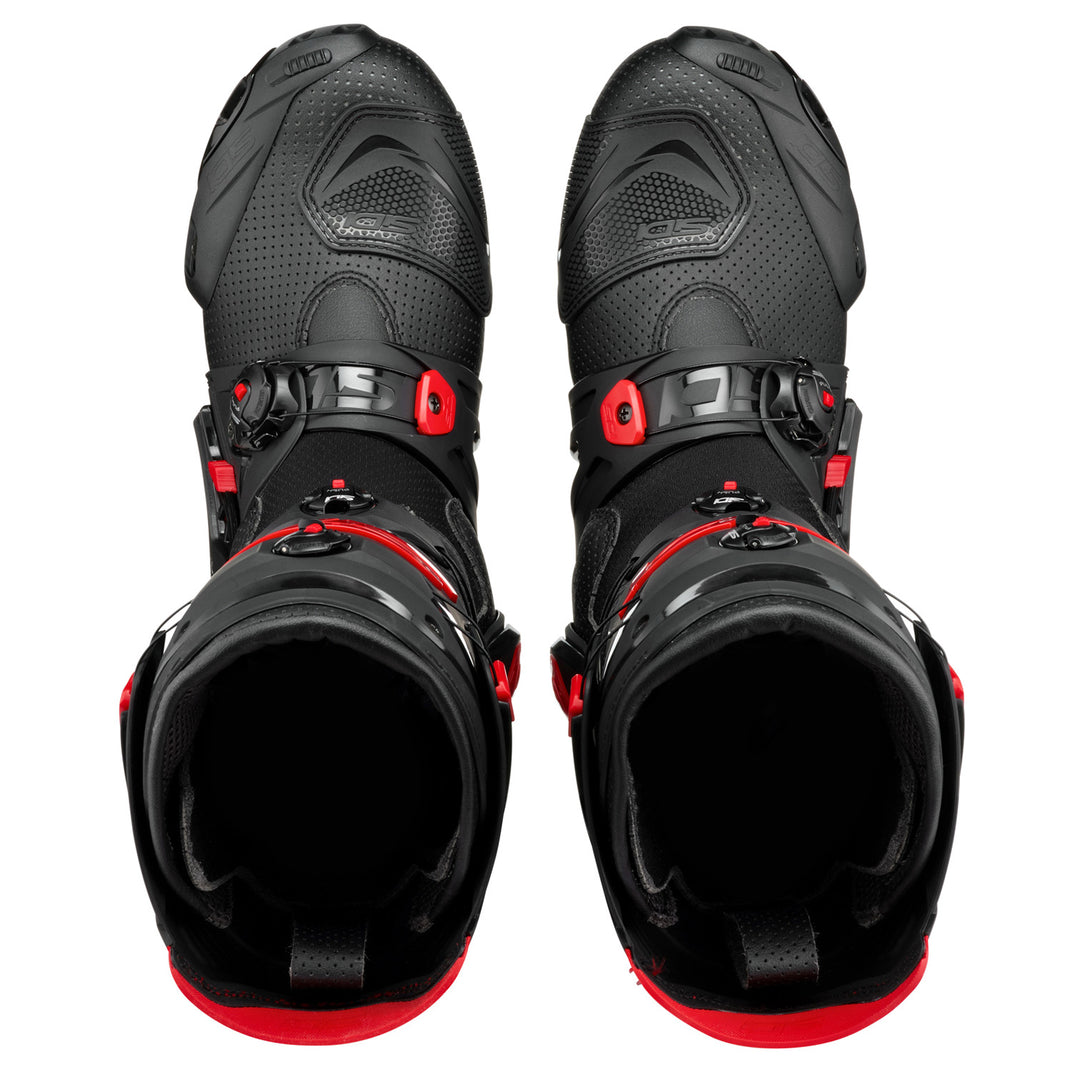 Sidi Rex Air Boots Black/Red - Top Down View of Pair