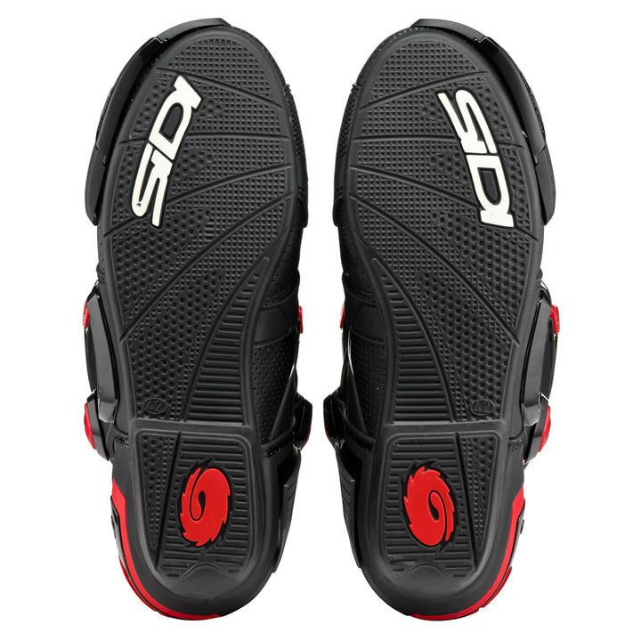 Sidi Rex Air Boots Black/Red - Sole View of Pair