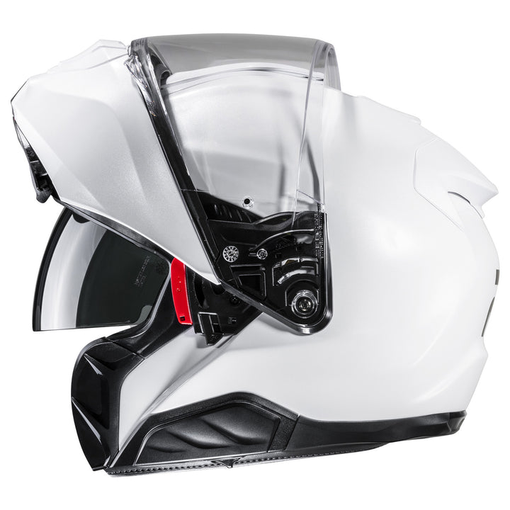 HJC RPHA 91 Solid Helmet White - Left Side View with Chin Bar Raised