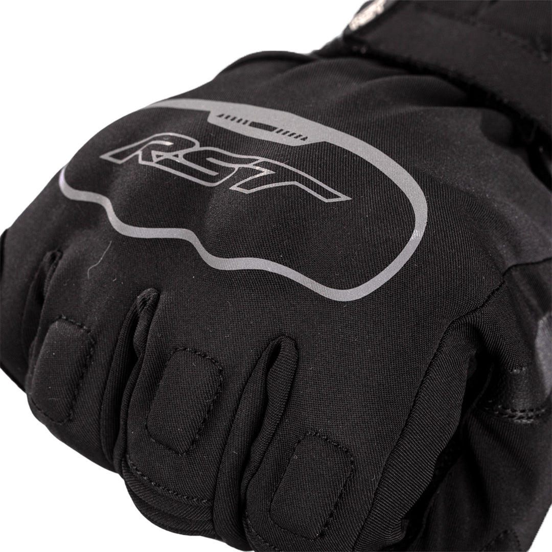 RST Axiom CE Waterproof Gloves Black - Close-Up of Knuckle Protector