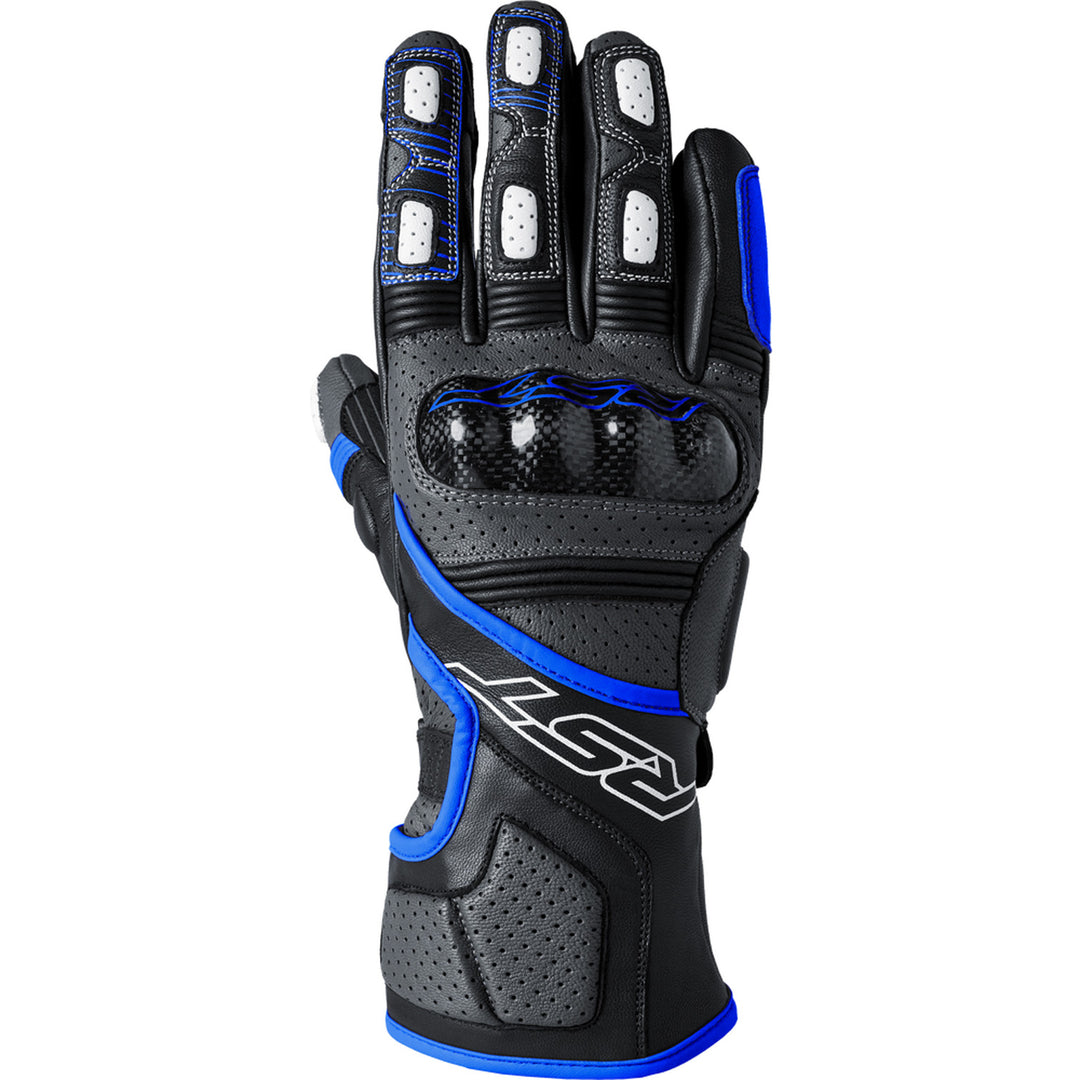 RST Fulcrum CE Gloves Grey/Blue/Black - Back of Hand View