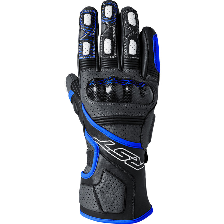 RST Fulcrum CE Gloves Grey/Blue/Black - Back of Hand View