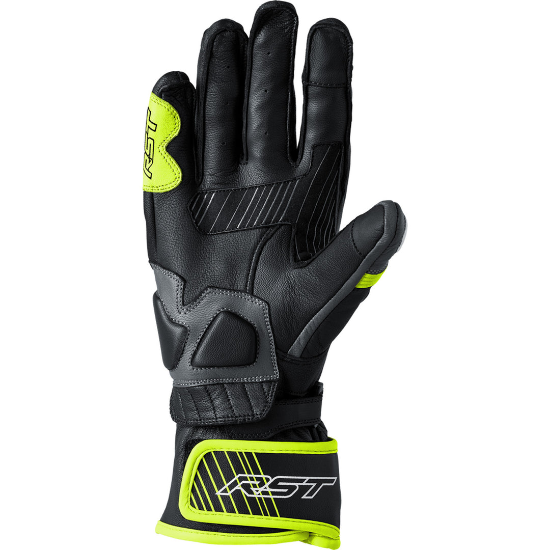 RST Fulcrum CE Gloves Grey/Flo Yellow/Black - Palm View