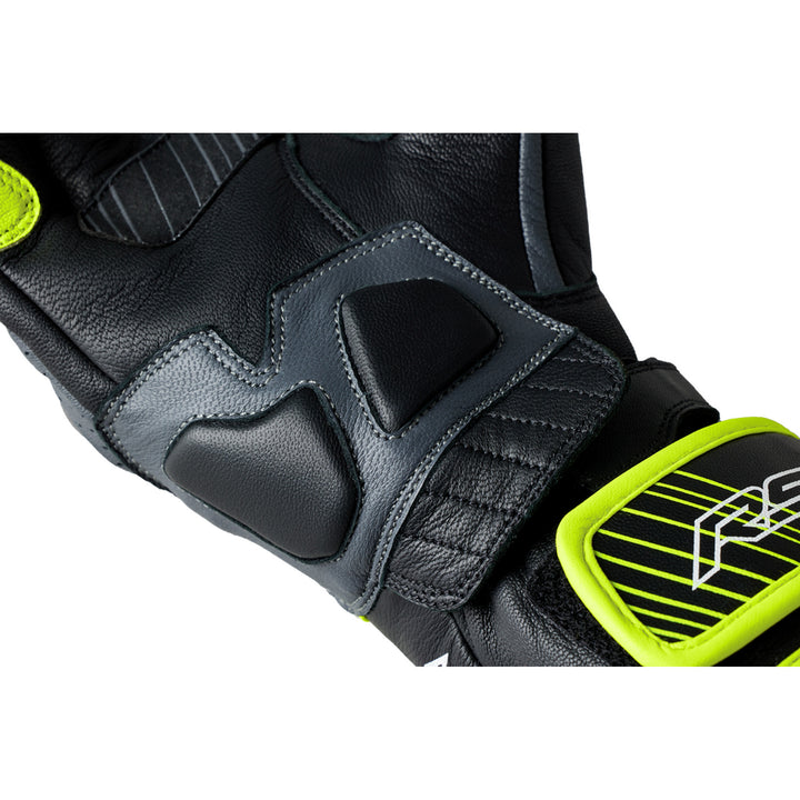 RST Fulcrum CE Gloves Grey/Flo Yellow/Black - Close-Up of Palm Slider