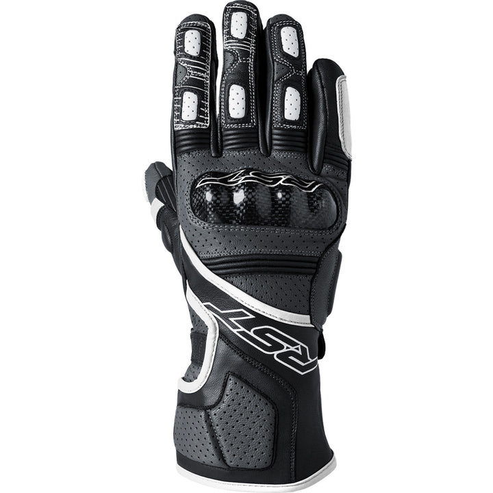 RST Fulcrum CE Gloves Grey/White/Black - Back of Hand View