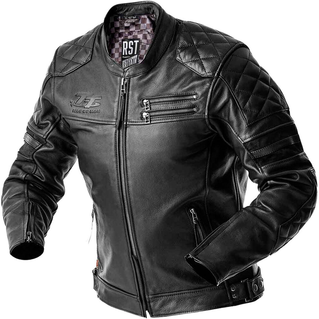 RST Hillberry D3O Leather Jacket Black - Front View