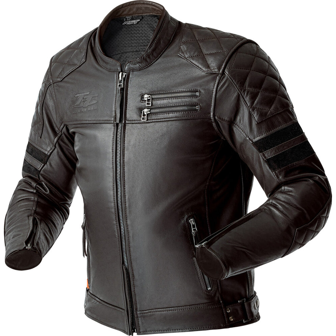 RST Hillberry D3O Leather Jacket Brown - Front View