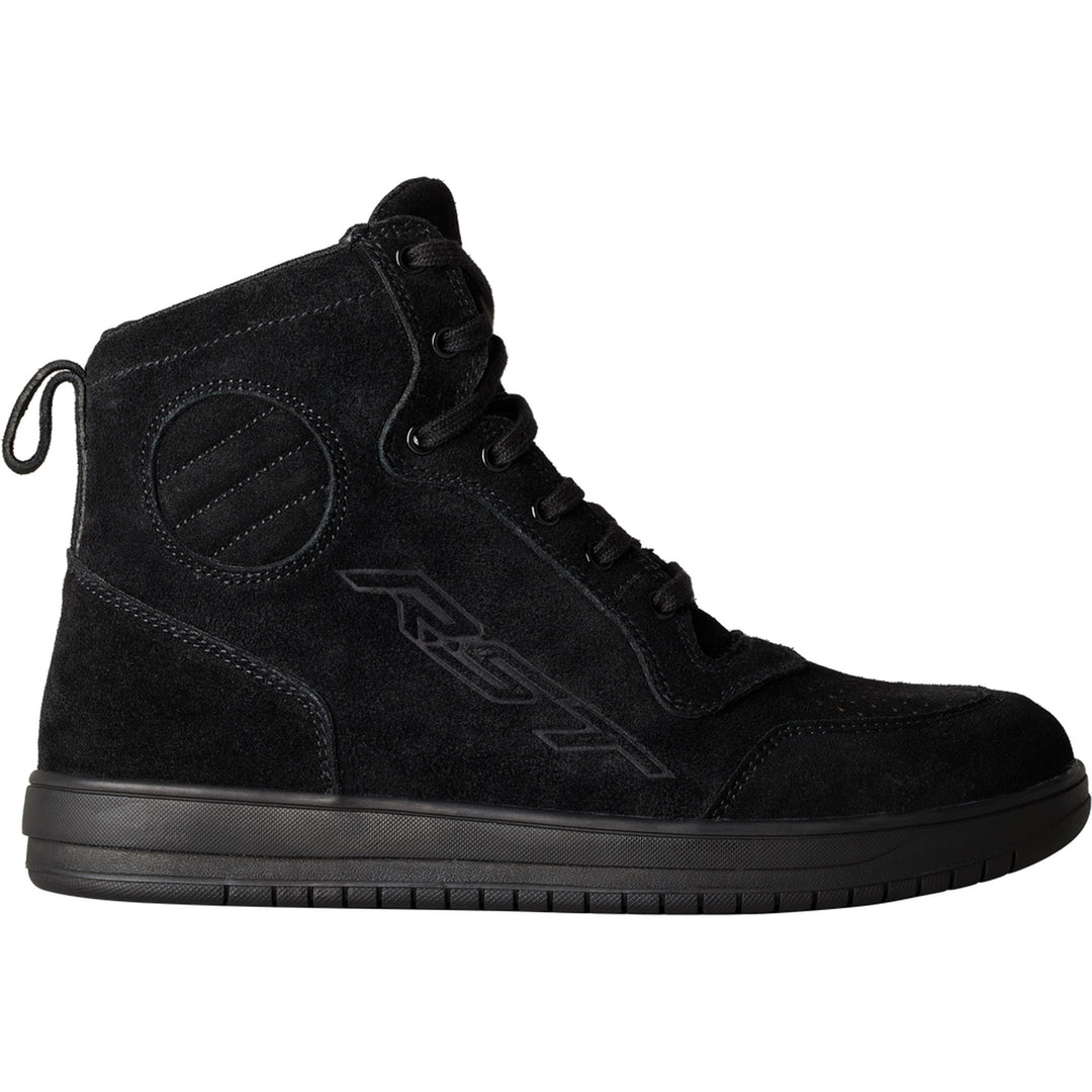 RST Hi-Top Moto CE Sneaker Black Suede - Outer Side View