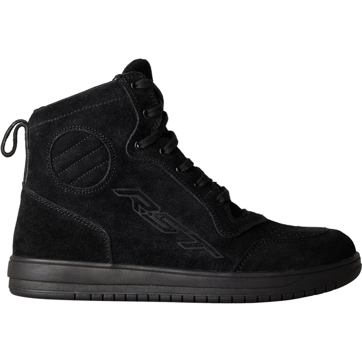 RST Hi-Top Moto CE Sneaker Black Suede - Outer Side View