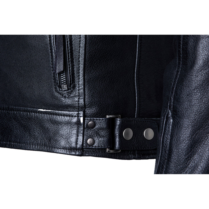 RST Isle of Man TT Hillberry 2 CE Leather Jacket Black - Close-Up of Waist Adjustment Strap