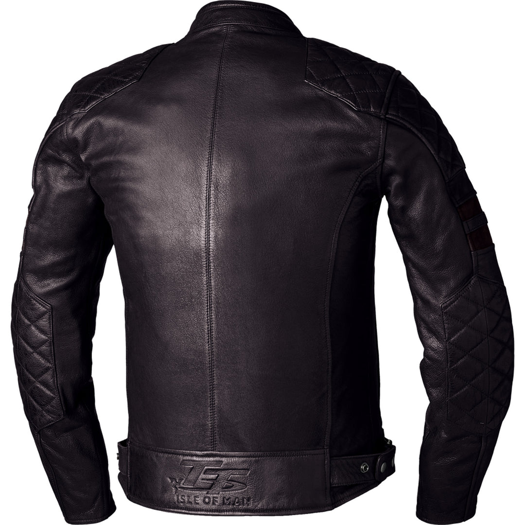 RST Isle of Man TT Hillberry 2 CE Leather Jacket Brown - Rear View