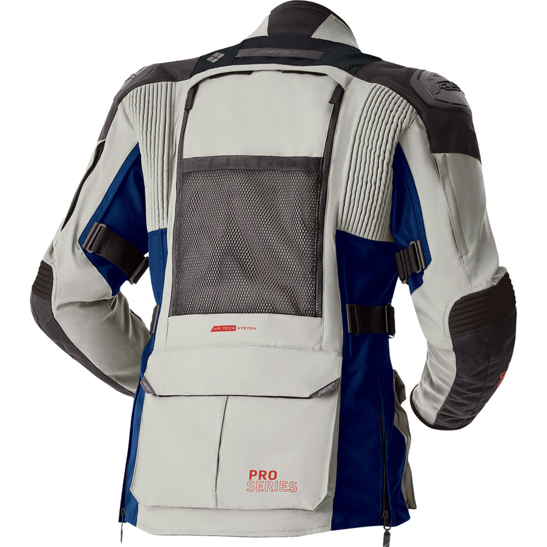 RST Ladies' Pro Series Adventure D3O Jacket Silver/Blue - Rear View