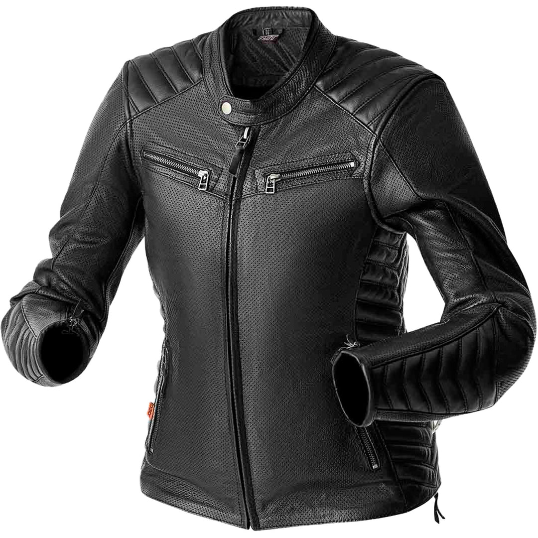RST Ladies' Roadster Air D3O Leather Jacket Black - Front View